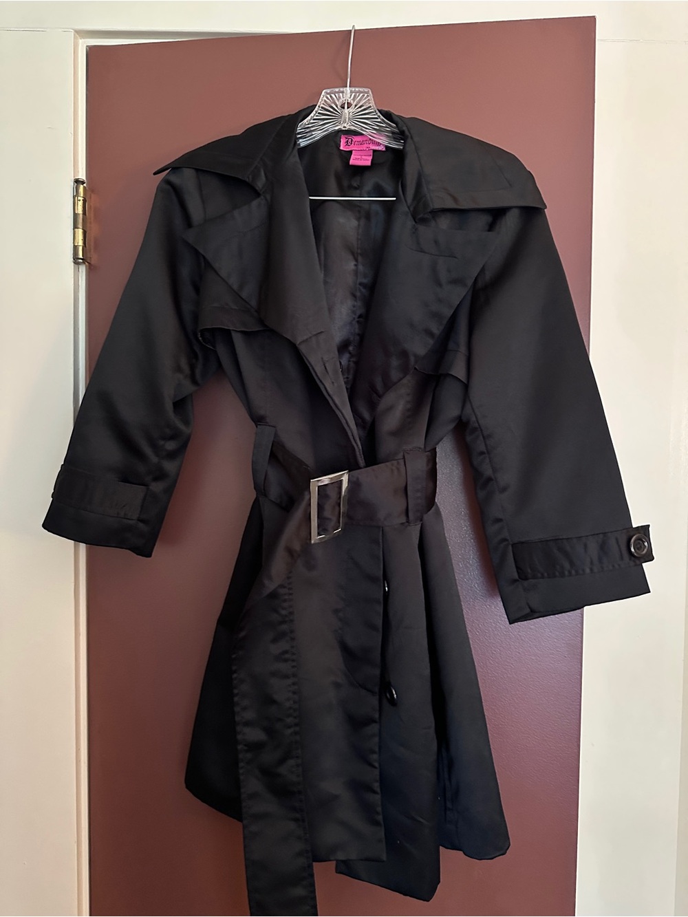 Black Women's Trench Coat with Belt
